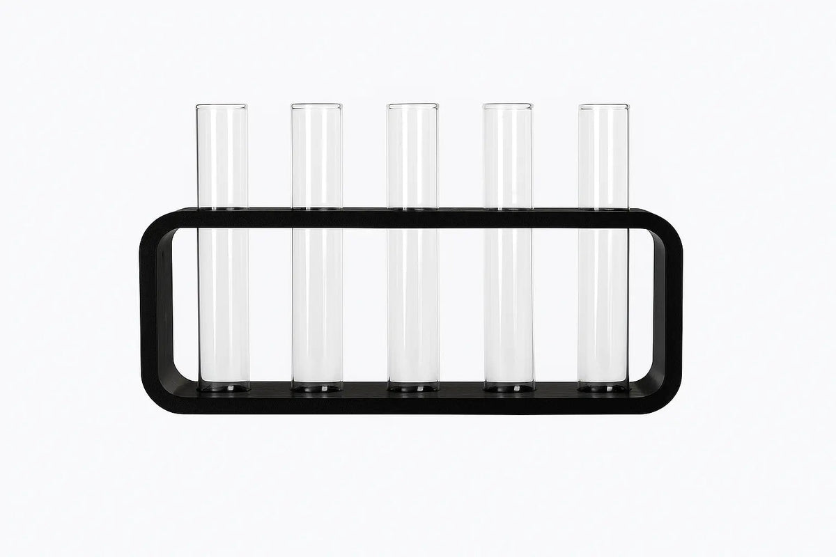Stekstation met 5 glazen vaasjes productfoto