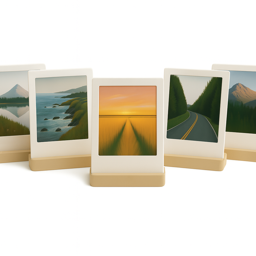 Polaroid Fotohouder Beige – Set van 5 – Houtgevuld Kunststof – Geschikt voor Instax Mini, Square en Wide Foto’s HuubSolutions