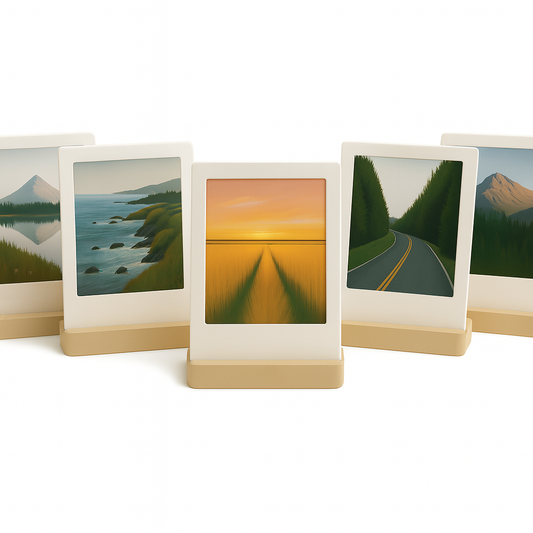 Polaroid Fotohouder Beige – Set van 5 – Houtgevuld Kunststof – Geschikt voor Instax Mini, Square en Wide Foto’s HuubSolutions