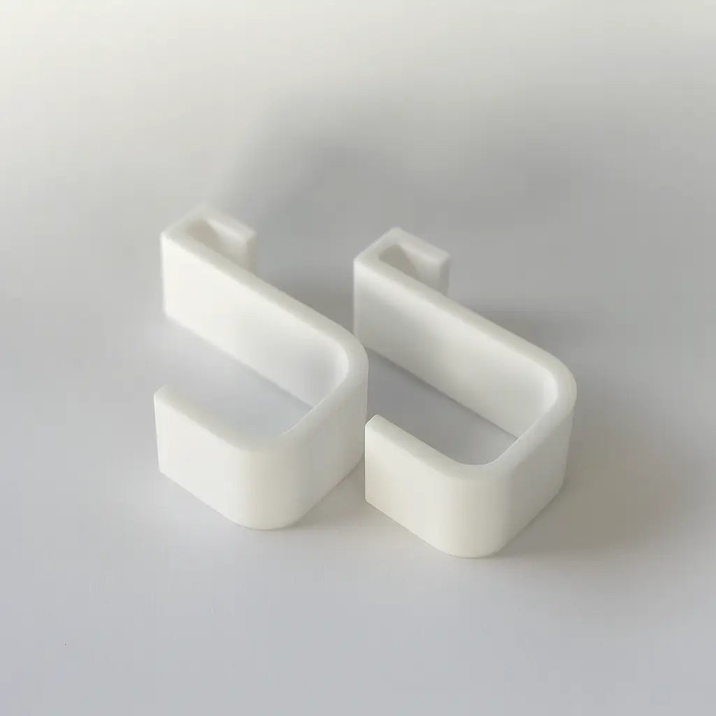 Kunststof Douchehaken – Set van 2 – Voor Handdoeken & Glazen Douchewanden 6‑8 mm – Wit HuubSolutions