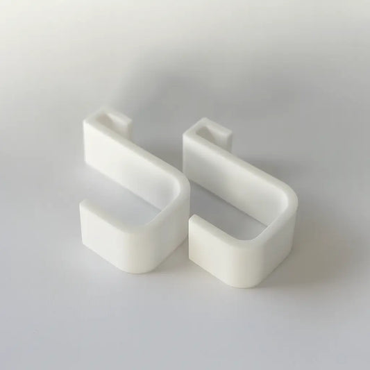 Kunststof Douchehaken – Set van 2 – Voor Handdoeken & Glazen Douchewanden 6‑8 mm – Wit HuubSolutions
