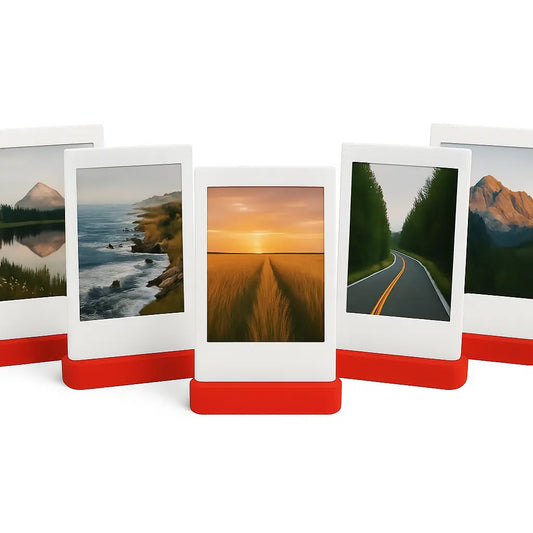 Polaroid Fotohouder Rood – Set van 5 Universele Instax Mini / Square / Wide & Polaroid Foto’s – Fotostandaard – Rood HuubSolutions
