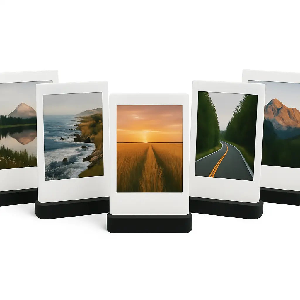 Polaroid Fotohouder Zwart – Set van 5 Universele Instax Mini / Square / Wide & Polaroid Foto’s – Fotostandaard – Zwart HuubSolutions