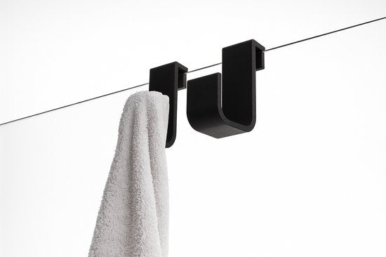 HuubSolutions handdoekhaken zwart set van 2