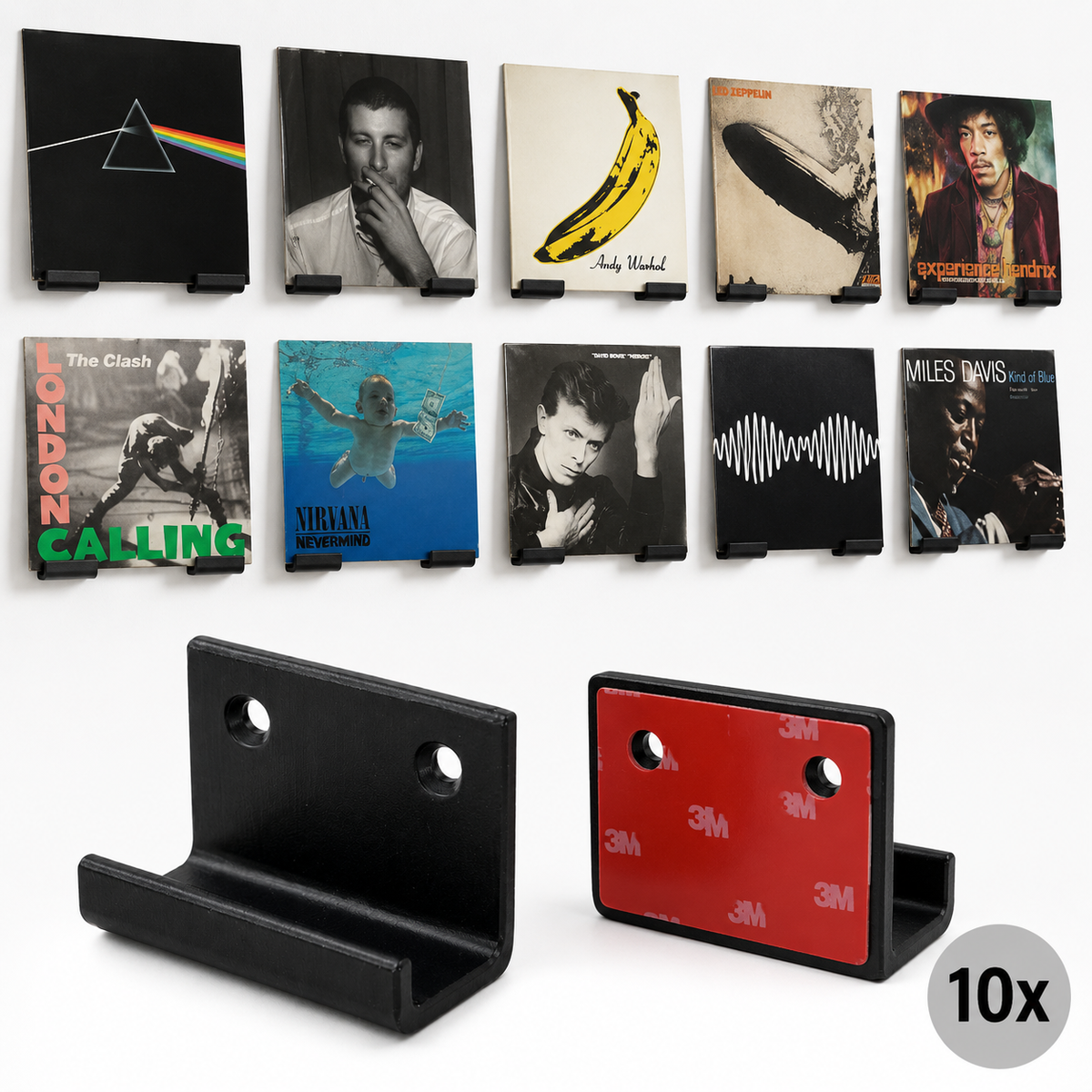 HuubSolutions LP houder voor aan de muur set van 10