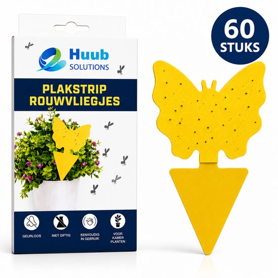 HuubSolutions gele plakvallen tegen rouwvliegjes 60 stuks